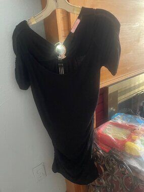 A Joppa short black cotton dress